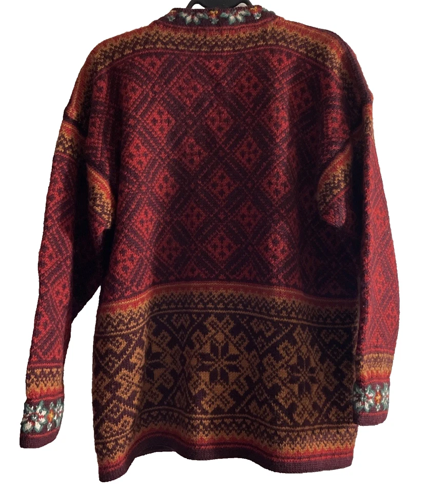 Cárdigan Suéter De Colección Dale Of Norway Para Mujer Rojo Pura Lana Nueva Talla S Cottagecore Foto 2 de 4