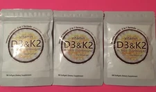 Vitamin D3 K2 Supplement Virgin Coconut Oil Softgels 540caps SHIPS FROM USA 🇺🇸