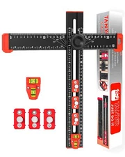 5 in 1 Drilling Positioning Ruler Multifunctional Adjustable T Square Ruler A...
