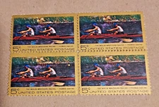 US 1335,  5 Cent  T. Eakins-Painter  Block of 4 MNH OG 1967