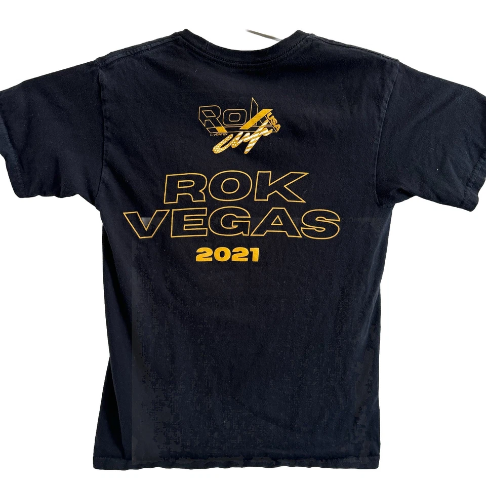 Camiseta ROK Vegas 2021 Pequeña Negra Karting Las Vegas Souvenir Gráfico Camiseta Foto 3 de 4