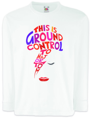 MAJOR TOM Kinder Langarm T-Shirt Ziggy David Ground Control Bowie Music Stardust