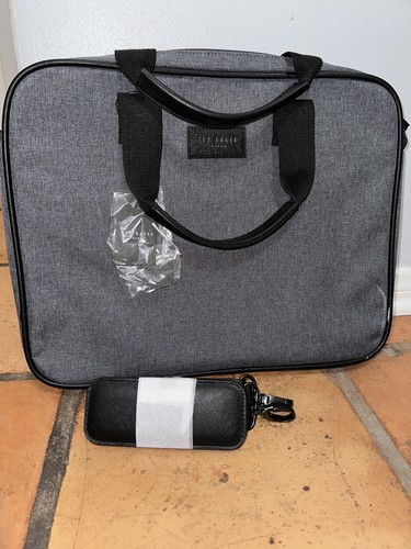 Ted Baker London Nylon Grey Document Laptop Bag Satchel Briefcase NWT $129 - Picture 2 of 2