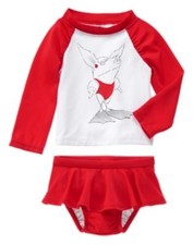 GYMBOREE OLIVIA COLLECTION OLIVIA 2-PC SET RASH GUARD SWIMSUIT 6 12 18 24 2T 3T