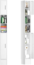 Narrow Bathroom Storage Cabinet, 72" Tall Slim Bathroom Cabinet with 2 Doors,
