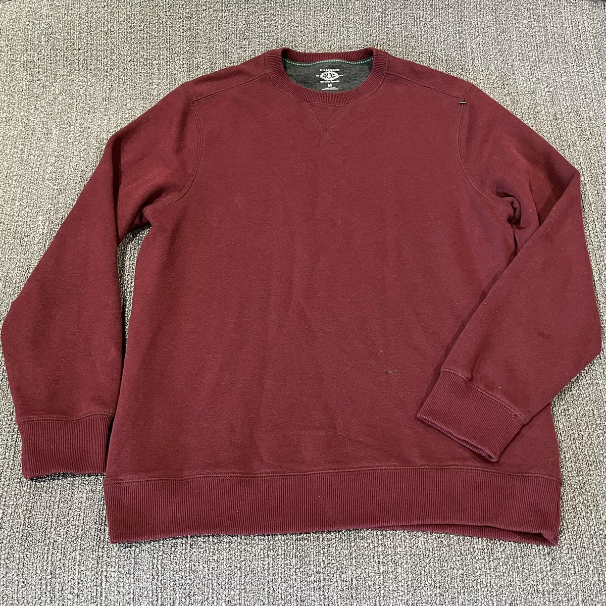 G.H. Bass & Co Mens Medium M Long Sleeve Sweater Burgundy For Hard Service