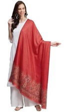 Women's Acro Wool Blend Woven Kashmiri Shawls, Stoles Rose