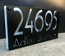 Metal 14" Wide Vintage Two Layer Address Sign Custom Personalize Plasma Cut Sign