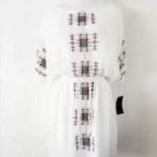 Zara Ecru Embroidered Ethnic Tunic Kaftan Dress Size M UK 10  BNWT