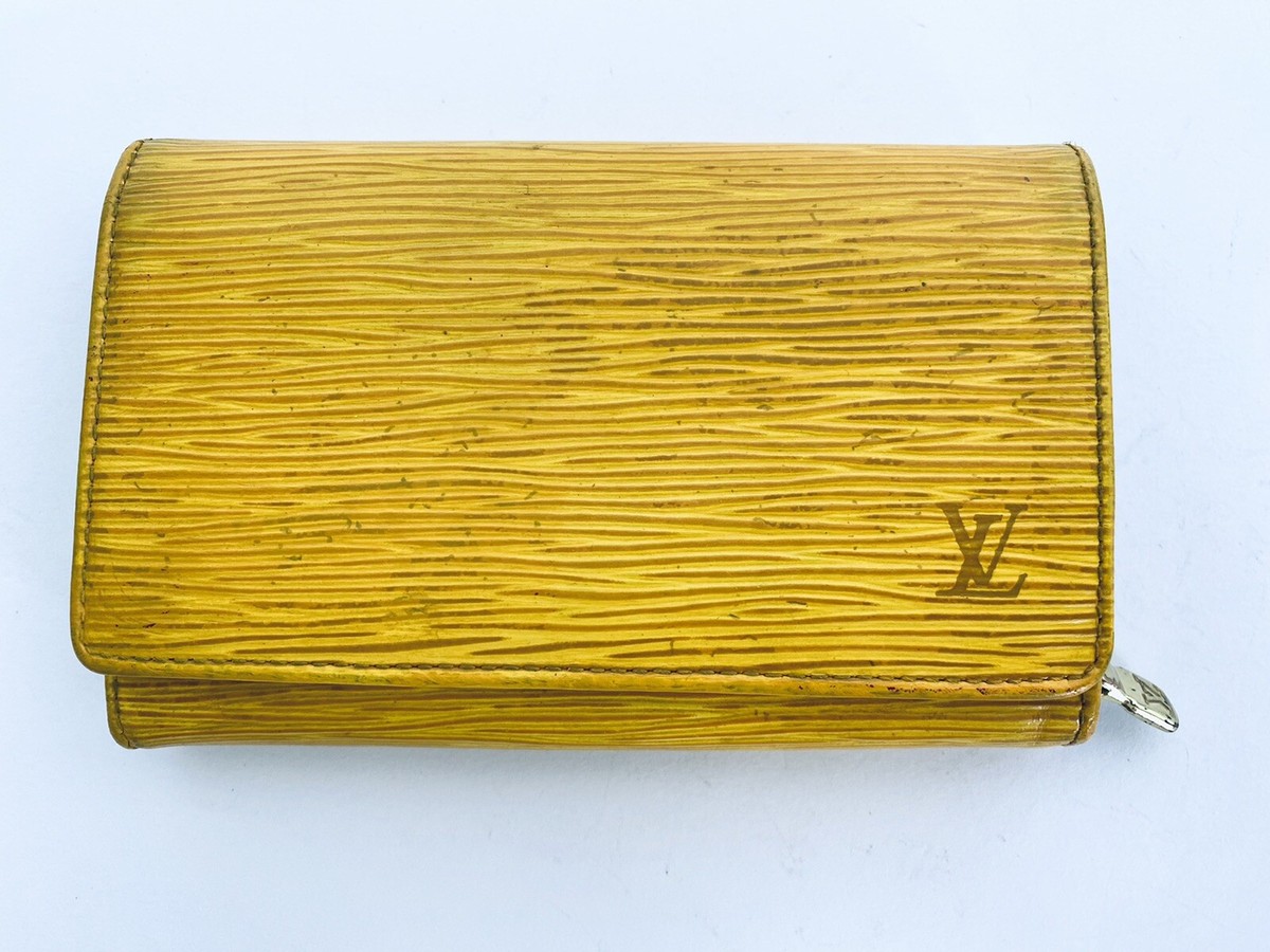 Louis Vuitton EPI Yellow & Purple Leather Tresor Porte-tresor Zip