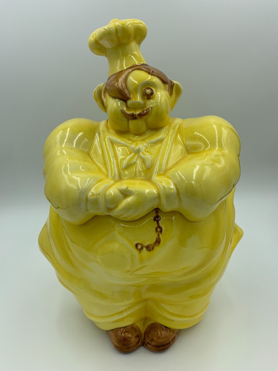 Red Wing Yellow Chef Pierre Cookie Jar Vintage Collectible Pottery