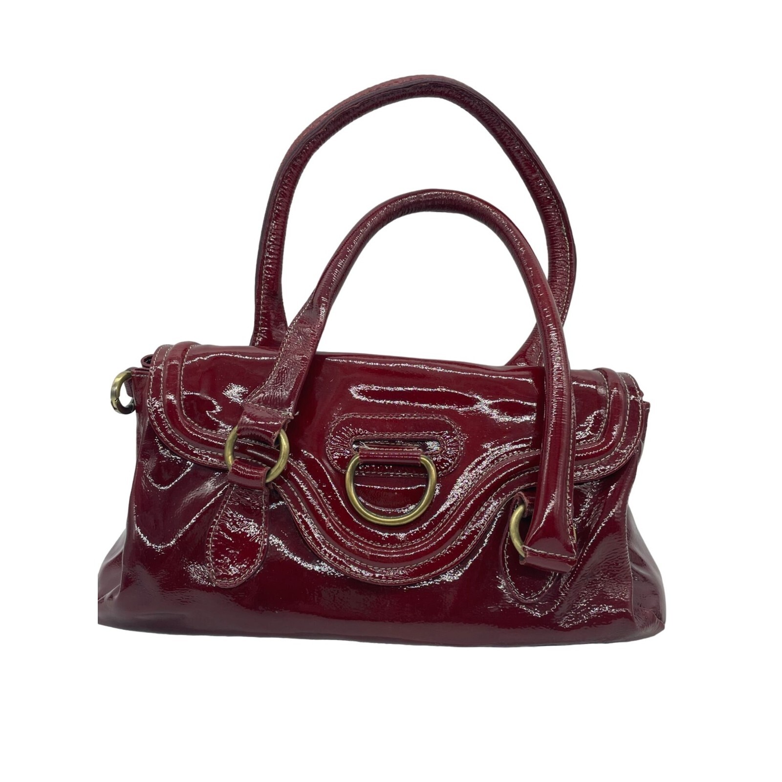 Italian Red Patented Leather Bag Tote Shoulder bag Bu… Gem