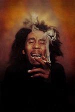 Bob Marley Smoking Pot Wall Art Home Decor - POSTER 20x30