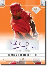 YORMAN RODRIGUEZ 2011 Just GEMS Rookie Autograph ORANGE Auto RC 1/1