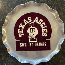 Vintage Texas A&M  Aggies SWC '67 Champs Silver Platter Tray Unique Rare