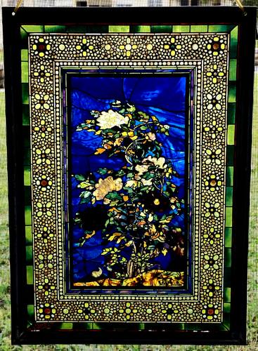 Stained Glass Peonies Blown in The Wind MFA Boston John La Farge 10" x 14" VTG