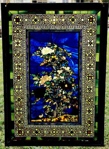 Stained Glass Peonies Blown in The Wind MFA Boston John La Farge 10" x 14" VTG - Picture 1 of 9