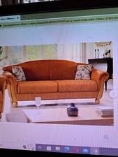 couch 3- Sitzer,B/H/T 190-83-81cm, Chenille terracotta, neuwertig,
