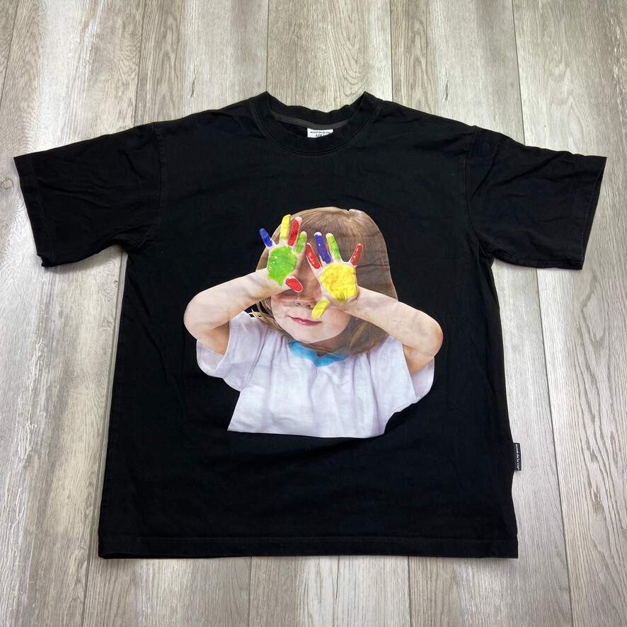 Acme De La Vie ADLV Shirt Size 1 Large Black Loose Baby Face 