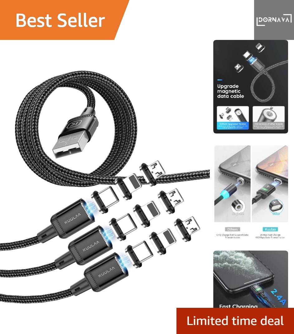 3 in 1 Magnet USB Kabel Schnellladung Datenübertragung Kompakt Reise