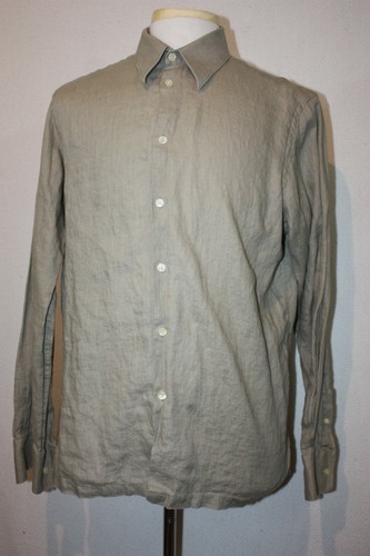 Jones New York Collection Pale Green 100% Linen Dress Shirt Sz 16.5 - 34/35 - Picture 2 of 5