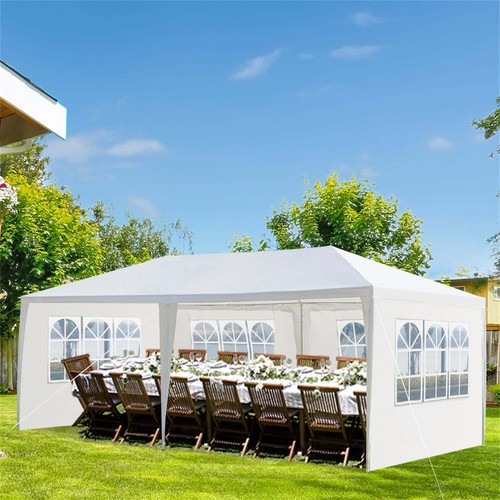 Outdoor Party Tent with 4 Removable Side Walls, Patio Wedding Gazebo, White - Picture 2 of 4