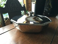 EXC Letang & Remy 2 Quart Octagon Stainless Steel Serving Dish w Lid  France
