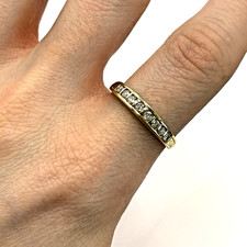 Diamond .25ct Half Eternity Band Ring 9 ct 9k 375 Yellow Gold - Size S