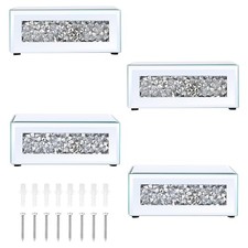 Mounted Floating Shelf Pcs Decorative Floating Shelf for Bathroom 4 Silver