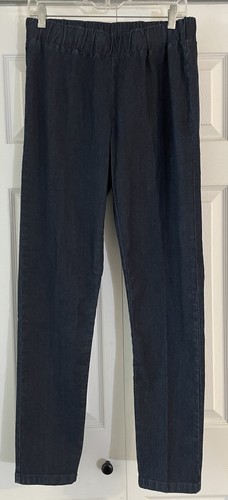 Soft Surroundings Jeans Damen Large Dark Denim Stretch Straight Leg Pull On