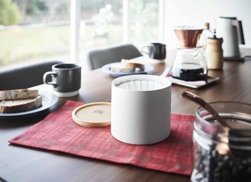 Estuche de filtro de café Kalita Wave con tapa de madera, a prueba de polvo, se adapta a 155/185, blanco - Imagen 2 de 8