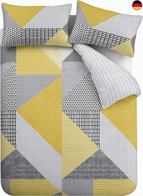 Catherine Lansfield Larsson Geo Easy Care Single Duvet Set Ochre