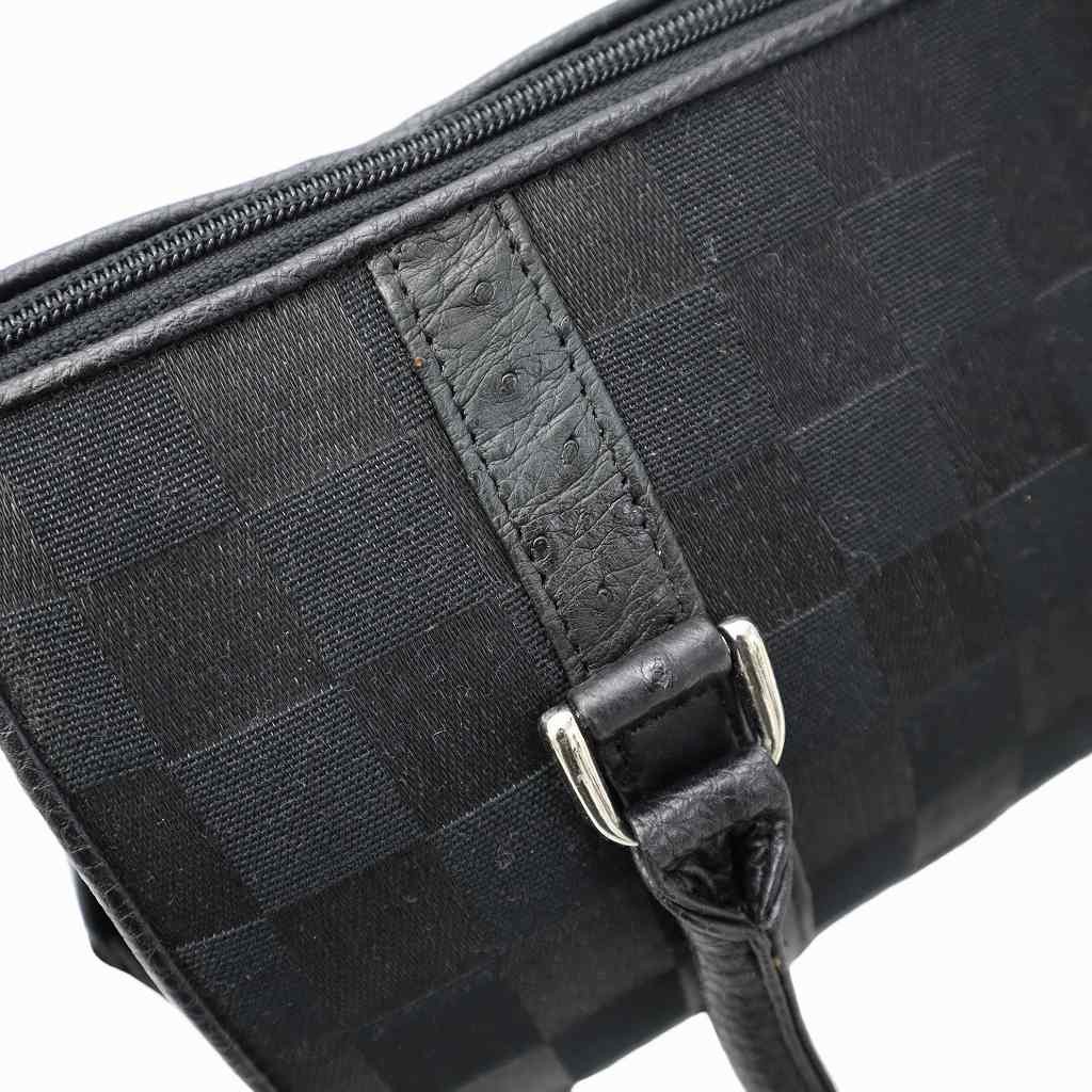 Select Checkered Pattern Leather Cylindrical Hand… - image 8