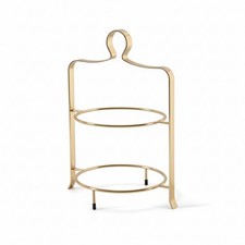2-Tier Dessert Stand Freestanding 2-Tier Cake Stand Reflective for Restaurants