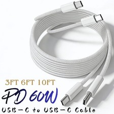 Lot Braided Type-C Fast Charger USB-C to USB-C Cable For iPhone 17 16 15 Samsung