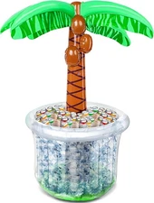 60" Inflatable Palm Tree Cooler, Beach Pool Party Decor, Tropical Drink Holder