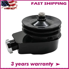 For SBC BBC Chevy Black Power Steering Pump & 2 Groove Keyway Pulley