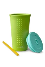GoSili 24-oz Silicone Tumblers w/ Lids & Straws Foggy Lime-Set of 2