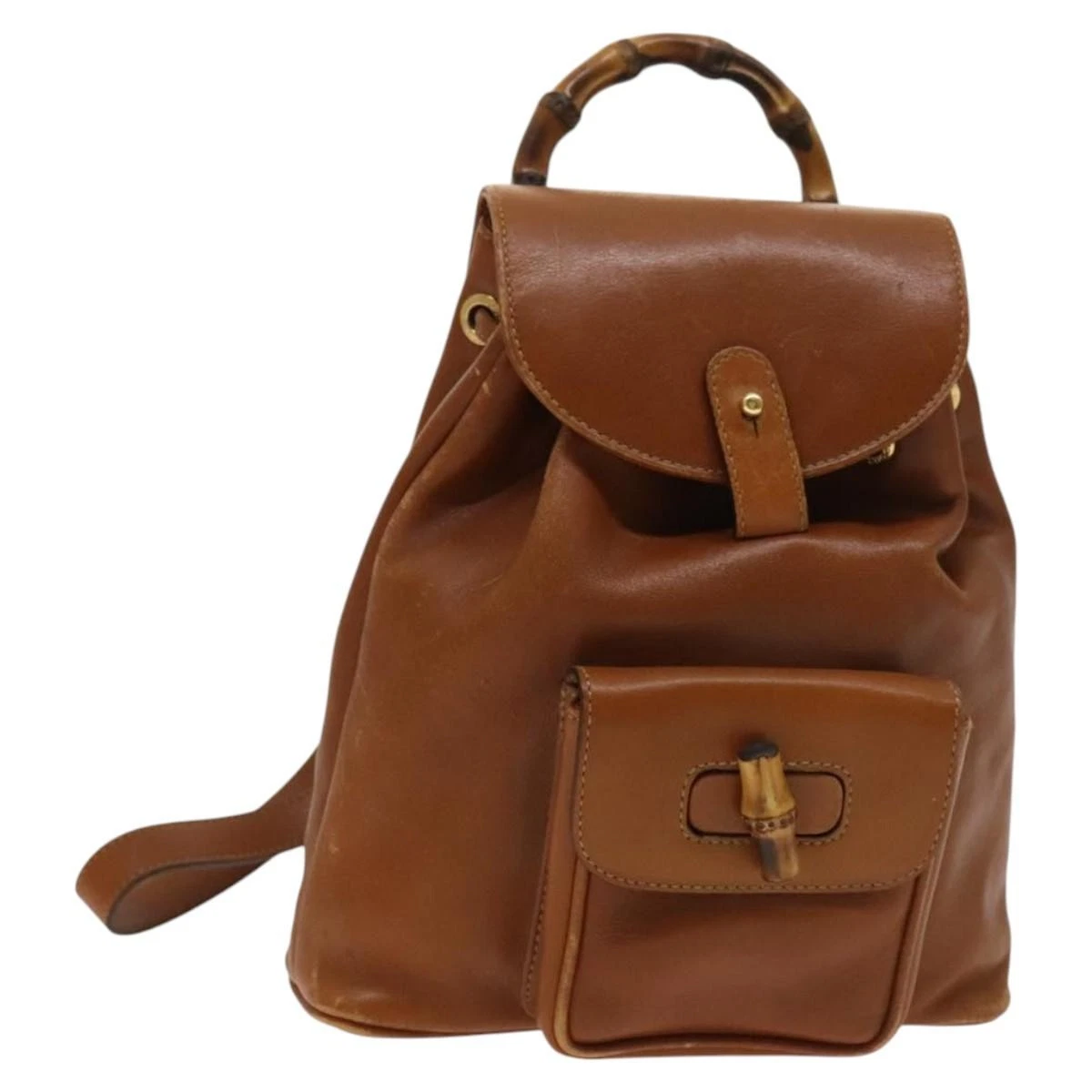 GUCCI Bamboo Backpack Leather Brown Gold 003 2058 0016 Auth 152053 il_fullxfull.4976677884_5wma.jpg main image 3