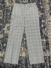 Vintage Orvis Trousers Mens 34x32 Gray Houndstooth Wool Pants Made in USA