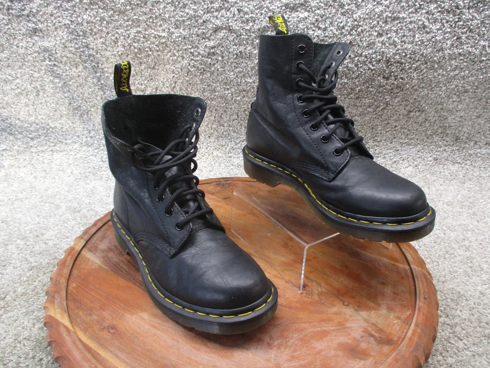Botas Dr Martens Pascal para mujer talla 8 zapatos de combate de cuero negro con cordones Foto 2 de 4