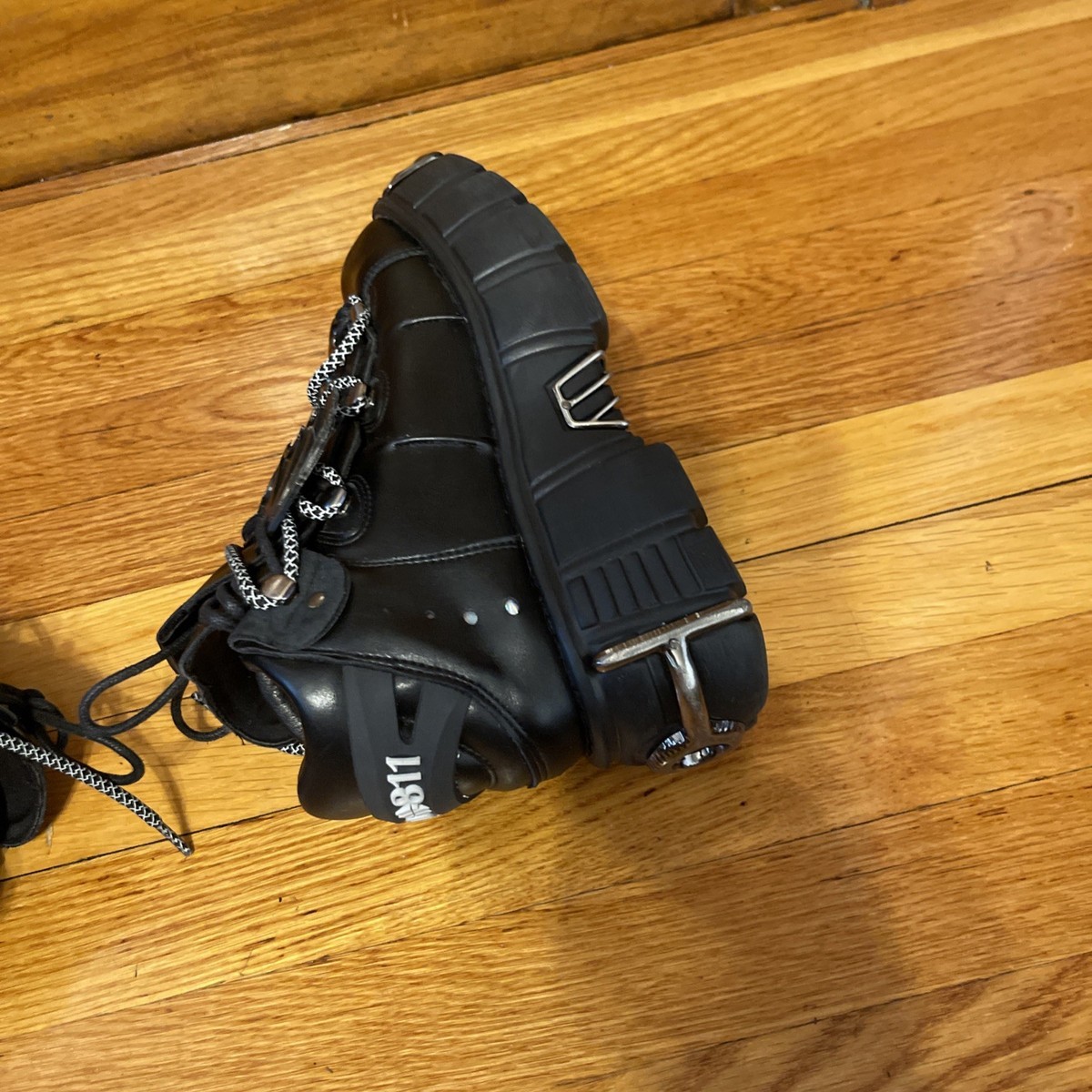 New P Rock Platform Goth Ankle Boots Lace CD811 Black Shoes Tower