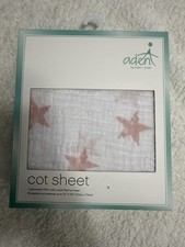 NEW ADEN by Aden Anais 100 Cotton Soft Cot Sheet - pink stars