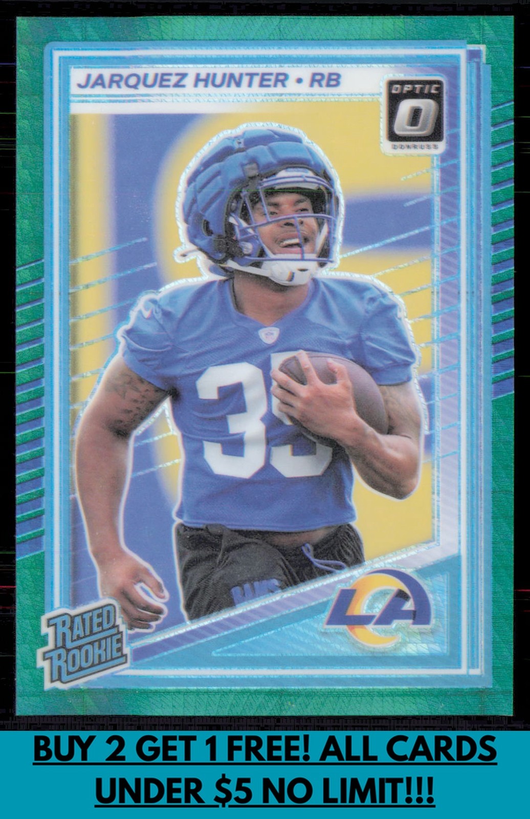 Jarquez Hunter 2025 Donruss Optic #292 Green Hyper