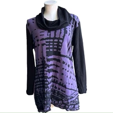 Parsley & Sage – Abstract Knit Tunic – Purple – M