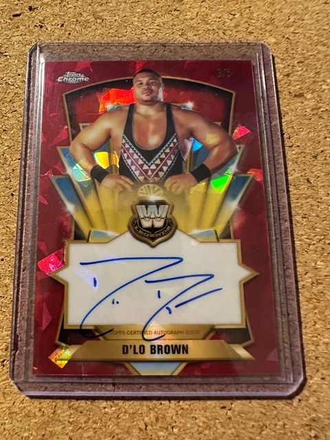 D'Lo Brown /5 Auto on card Red cracked Ice Topps Chrome WWE 2026 Legendary LCADL