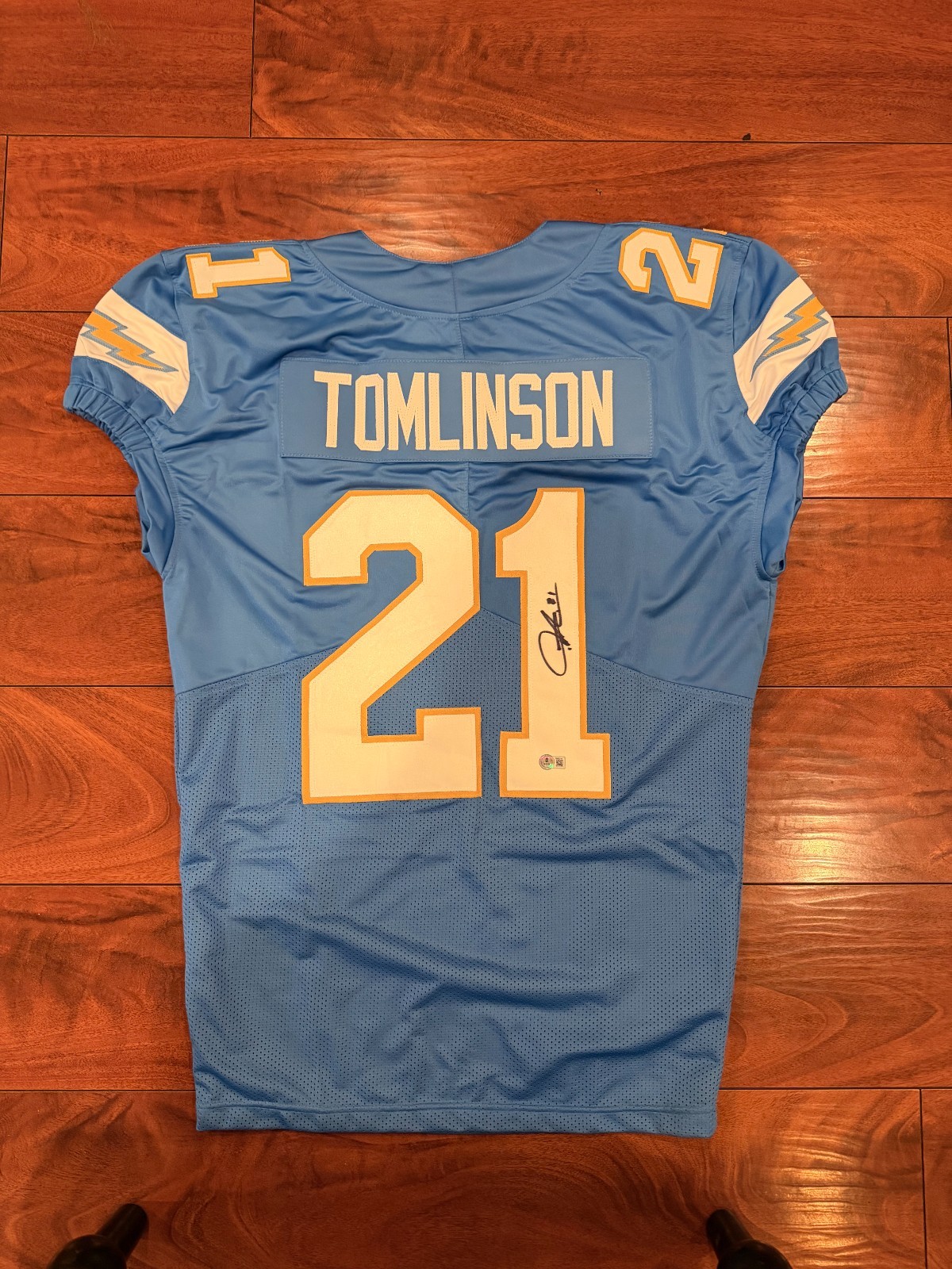 LaDainian Tomlinson Autographed Signed Light Blue Jersey Beckett Authentic - CHARGERS 