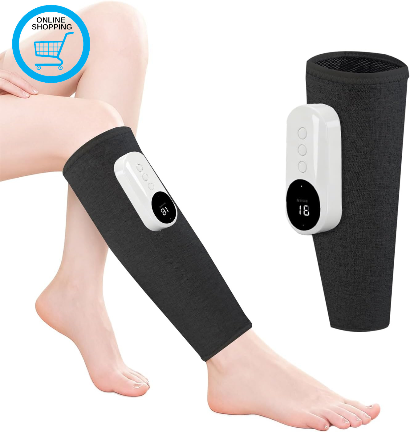 Leg Massager with Heat and Compression, Air Compression Calf Massager with 3 Mod