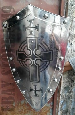 Medieval Shield Handcrafted Battle Viking Armor Engraved Style New Year Gift