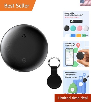 2025 Android Tracker Tag - Lightweight, Water-Resistant, & App-Controlled Black